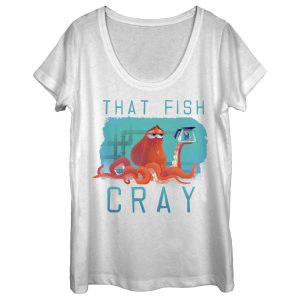 Women’s Finding Dory Hank Thinks That Fish Cray Scoop Neck