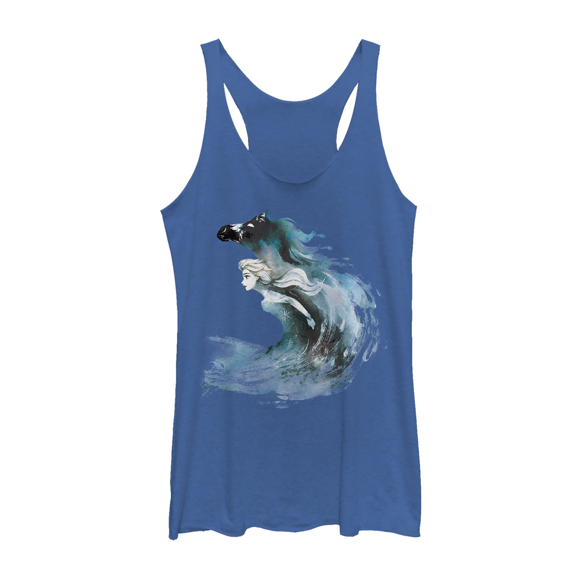 Women's Frozen 2 Elsa Horse Water Spirit Racerback Tank Top Women's Frozen 2 Elsa Horse Water Spirit Racerback Tank Top