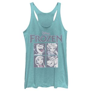 Women’s Frozen Character Squares Racerback Tank Top