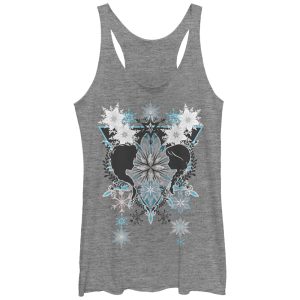 Women’s Frozen Sister Snowflake Pattern Racerback Tank Top
