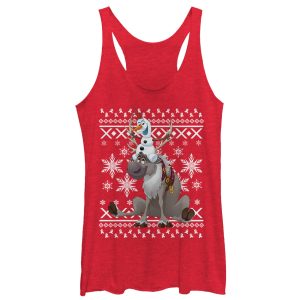 Women’s Frozen Ugly Christmas Friends Racerback Tank Top