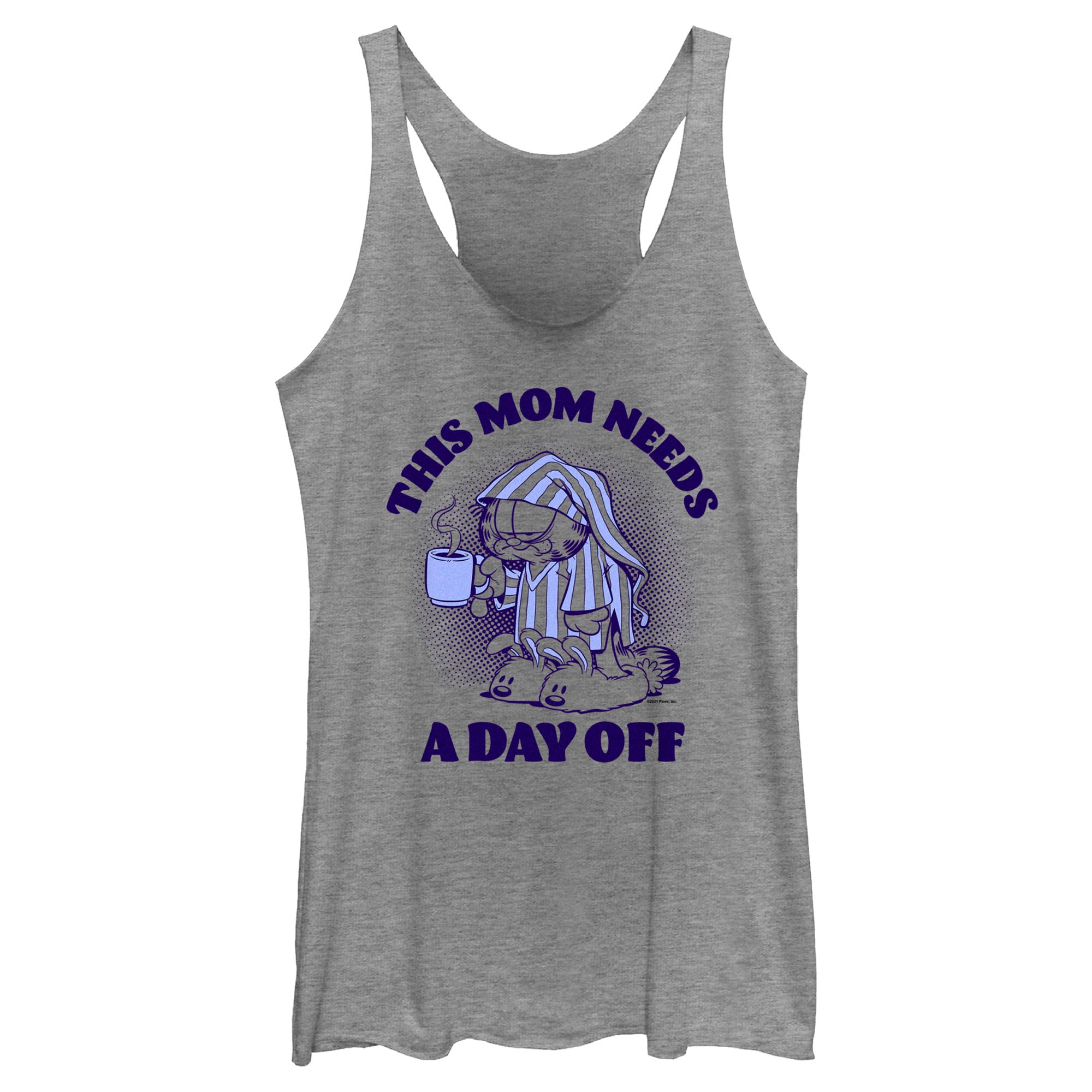 Women's Garfield This Mom Needs a Day Off Racerback Tank Top Women's Garfield This Mom Needs a Day Off Racerback Tank Top