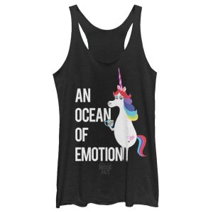 Women’s Inside Out Rainbow Unicorn Ocean of Emotion Racerback Tank Top