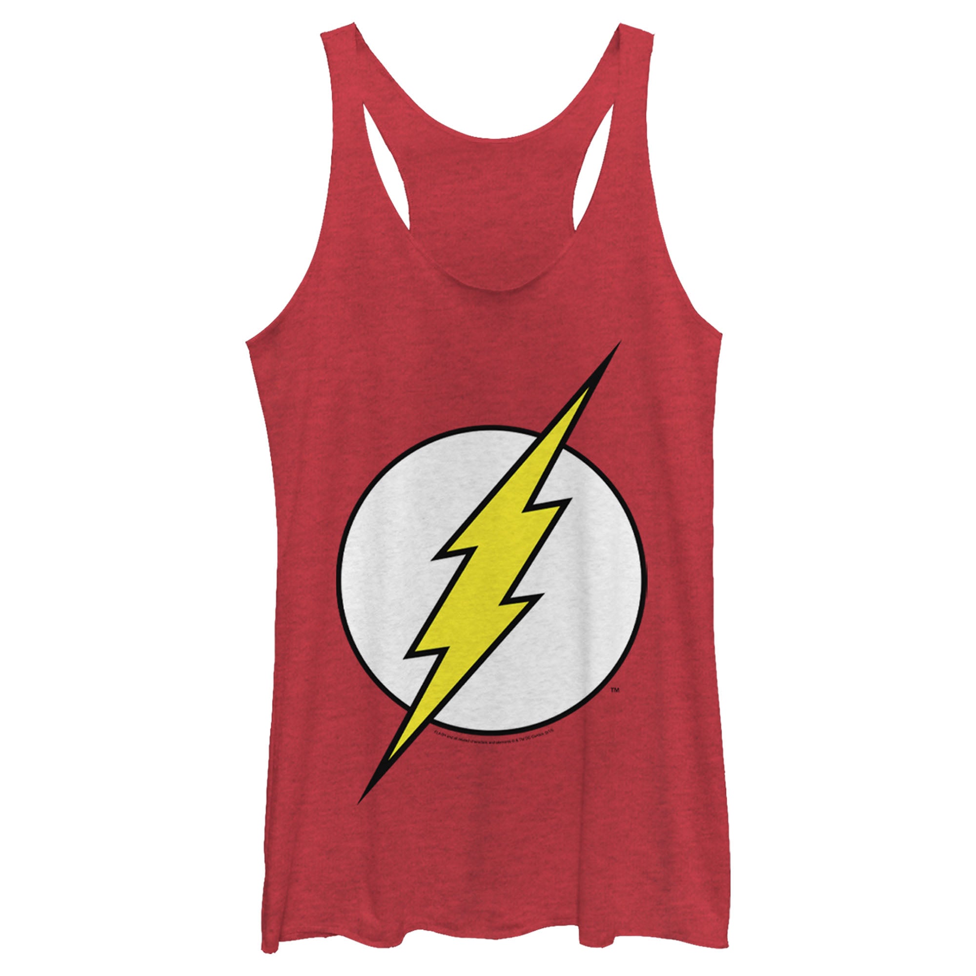 Women's Justice League Flash Classic Logo Racerback Tank Top Women's Justice League Flash Classic Logo Racerback Tank Top