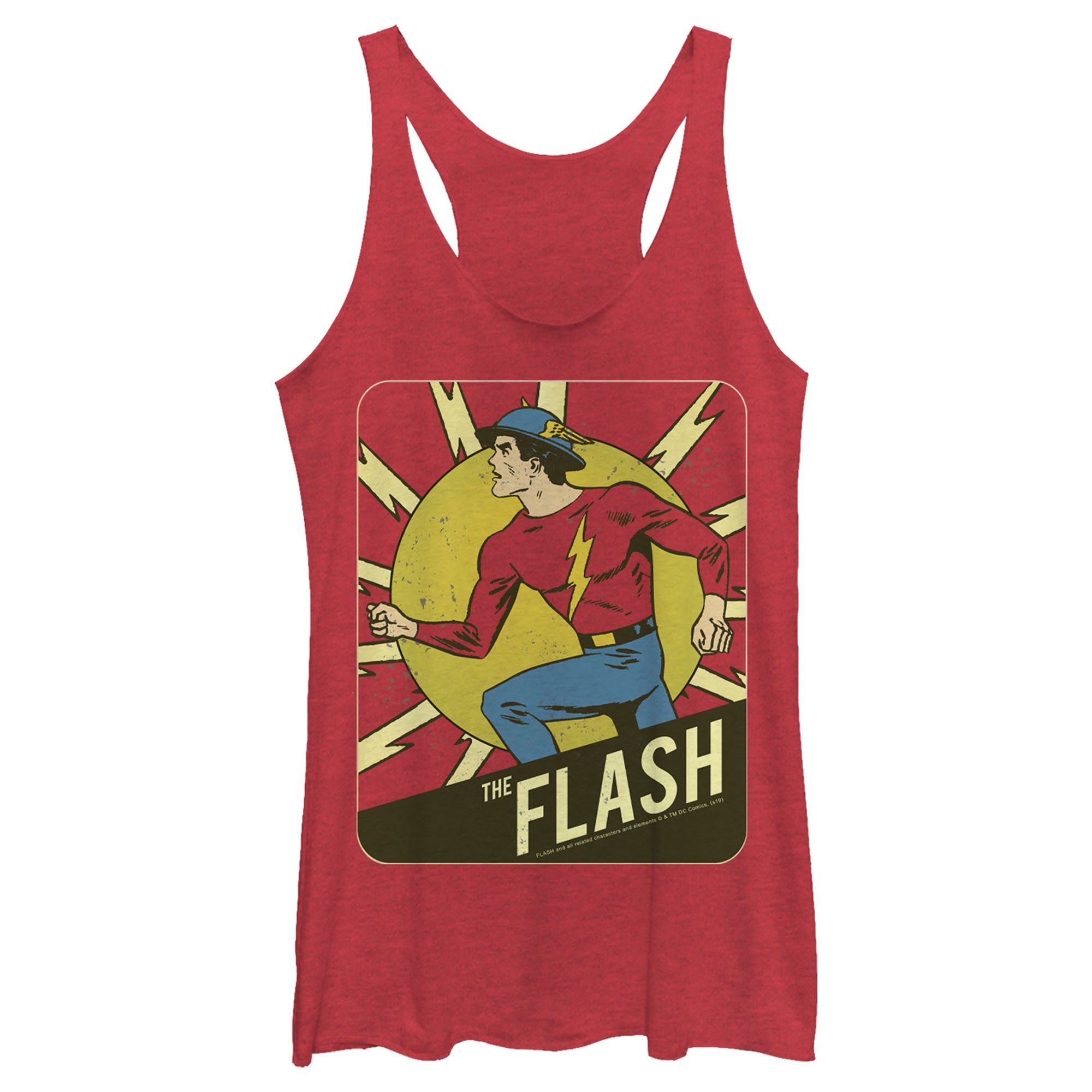 Women's Justice League Flash Vintage Frame Racerback Tank Top Women's Justice League Flash Vintage Frame Racerback Tank Top