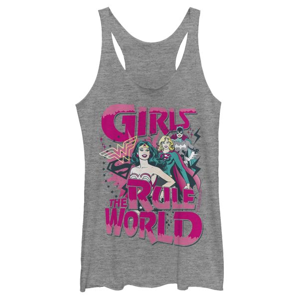 Women’s Justice League Girls Rule The World Racerback Tank Top