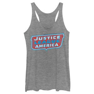 Women’s Justice League Patriotic Frame Logo Racerback Tank Top