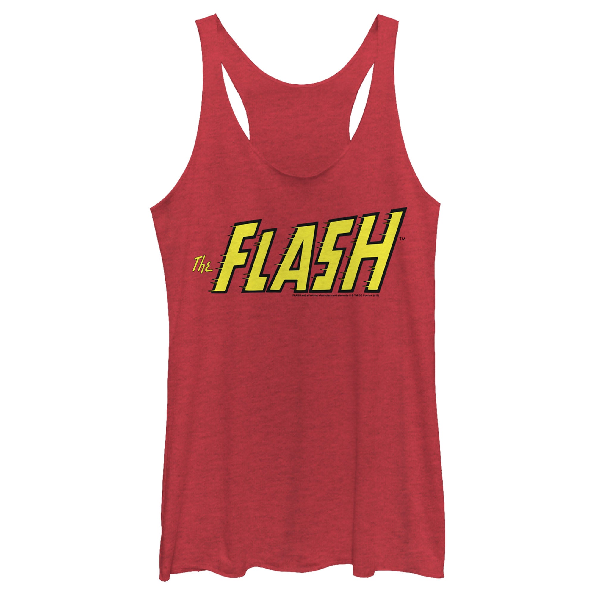 Women's Justice League The Flash Text Racerback Tank Top Women's Justice League The Flash Text Racerback Tank Top
