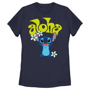 Women’s Lilo & Stitch Aloha Wavy Text T-Shirt
