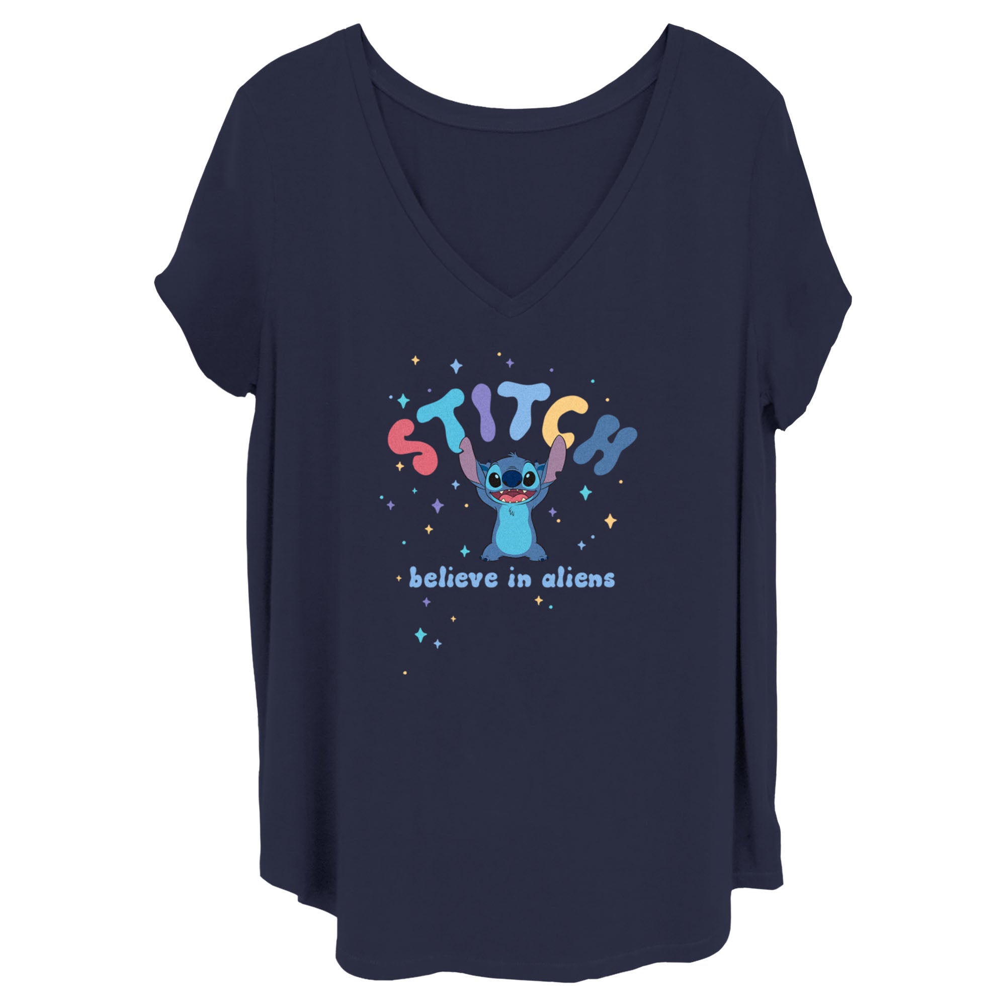 Women's Lilo & Stitch Believe in Aliens Stitch T-Shirt Women's Lilo & Stitch Believe in Aliens Stitch T-Shirt