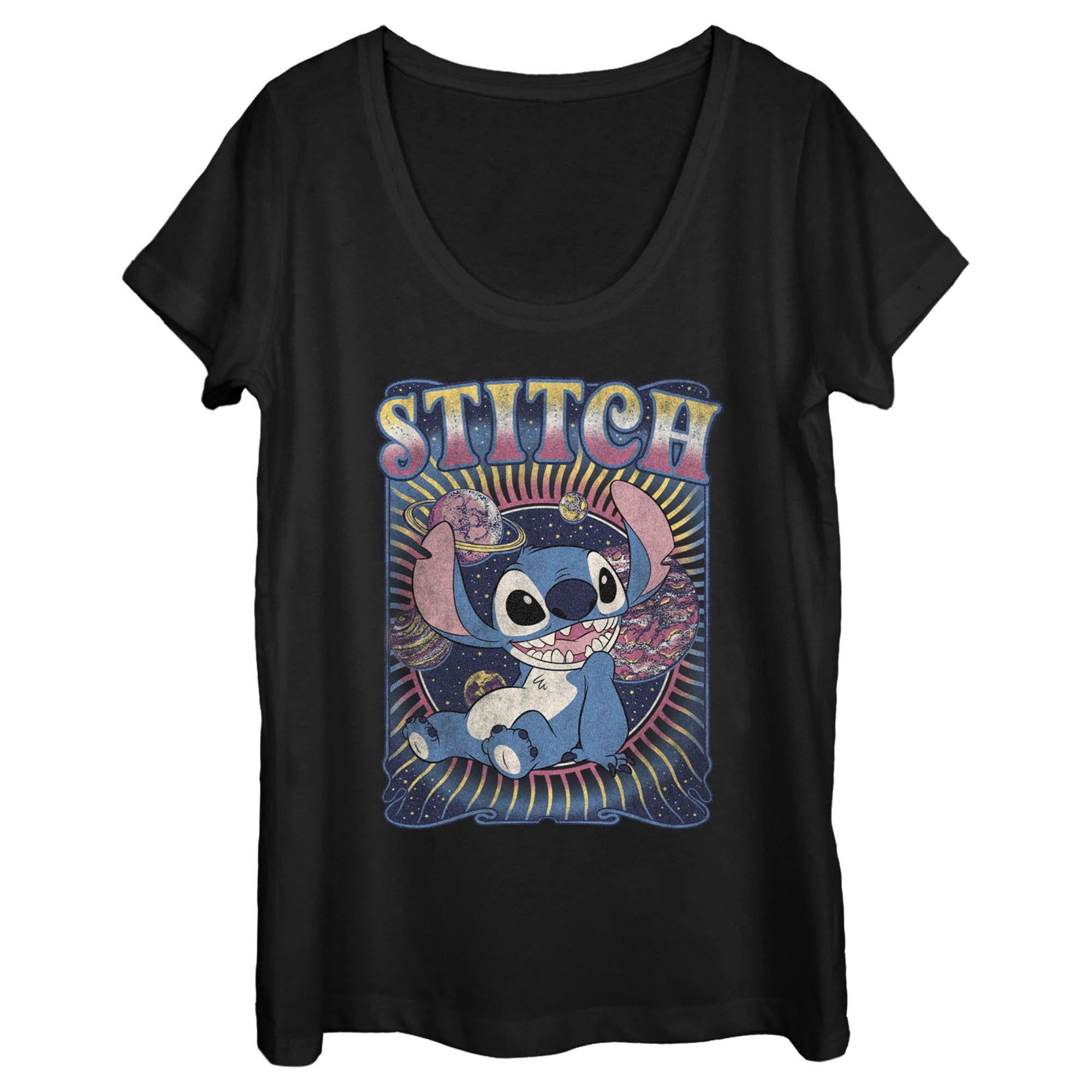 Women's Lilo & Stitch Distressed Planets Stitch T-Shirt Women's Lilo & Stitch Distressed Planets Stitch T-Shirt