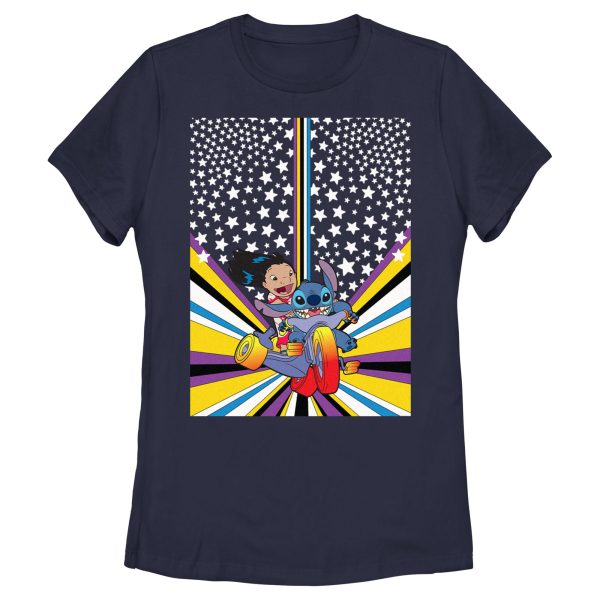 Women’s Lilo & Stitch Friends on Bike Poster T-Shirt