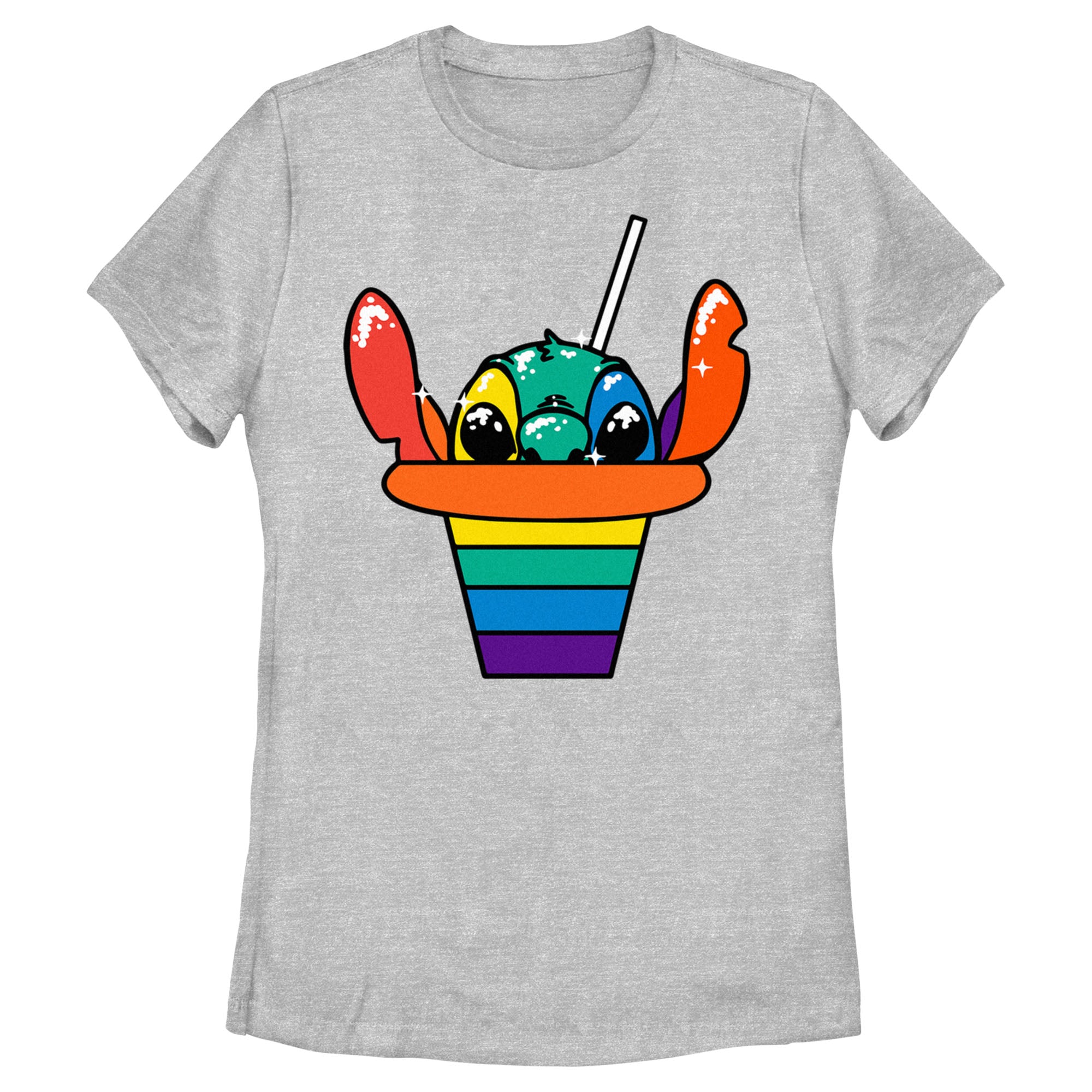 Women's Lilo & Stitch Rainbow Shave Ice Stitch T-Shirt Women's Lilo & Stitch Rainbow Shave Ice Stitch T-Shirt