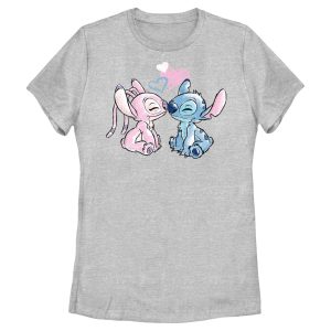 Women’s Lilo & Stitch With Angel Couple T-Shirt