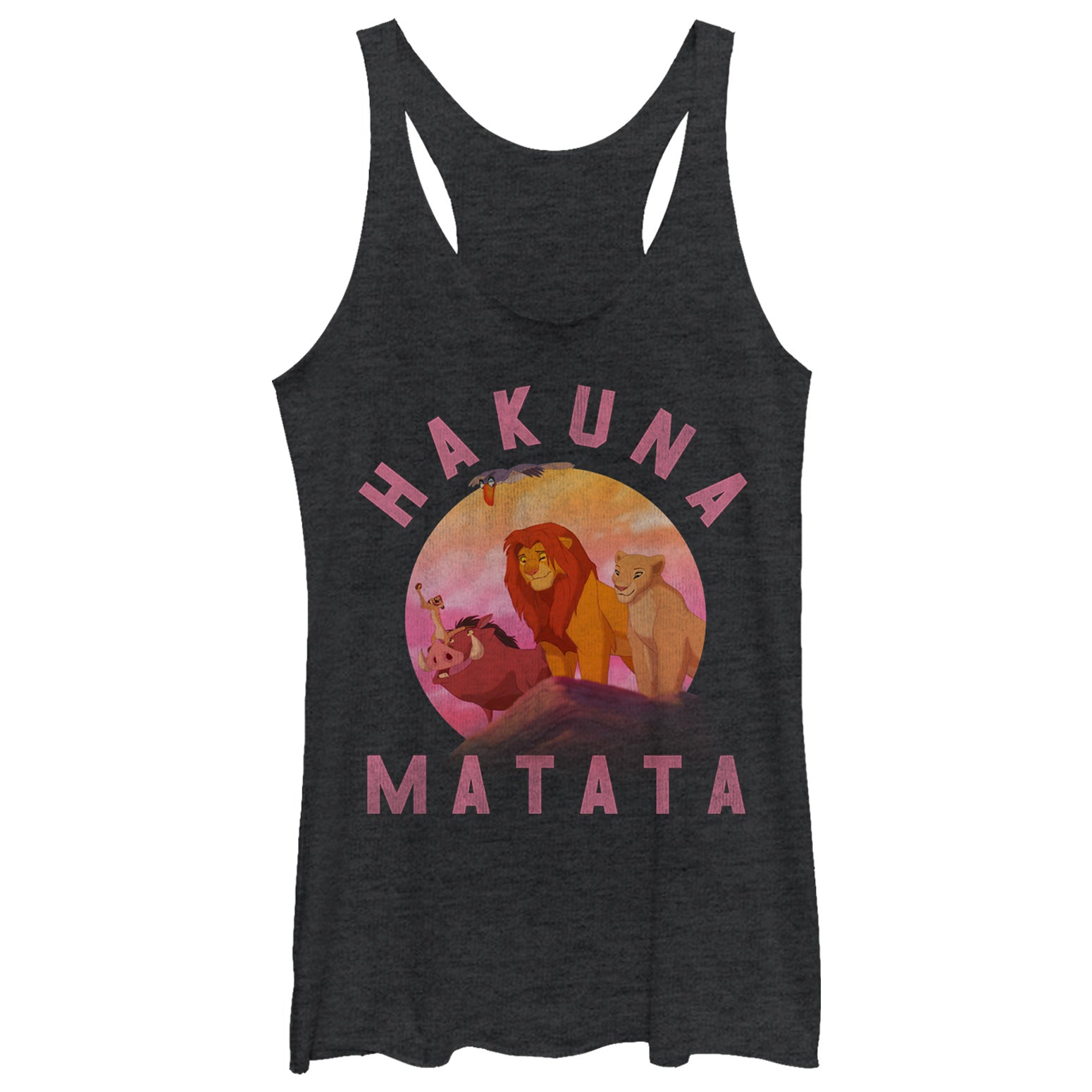 Women's Lion King Hakuna Matata Friend Scene Racerback Tank Top Women's Lion King Hakuna Matata Friend Scene Racerback Tank Top