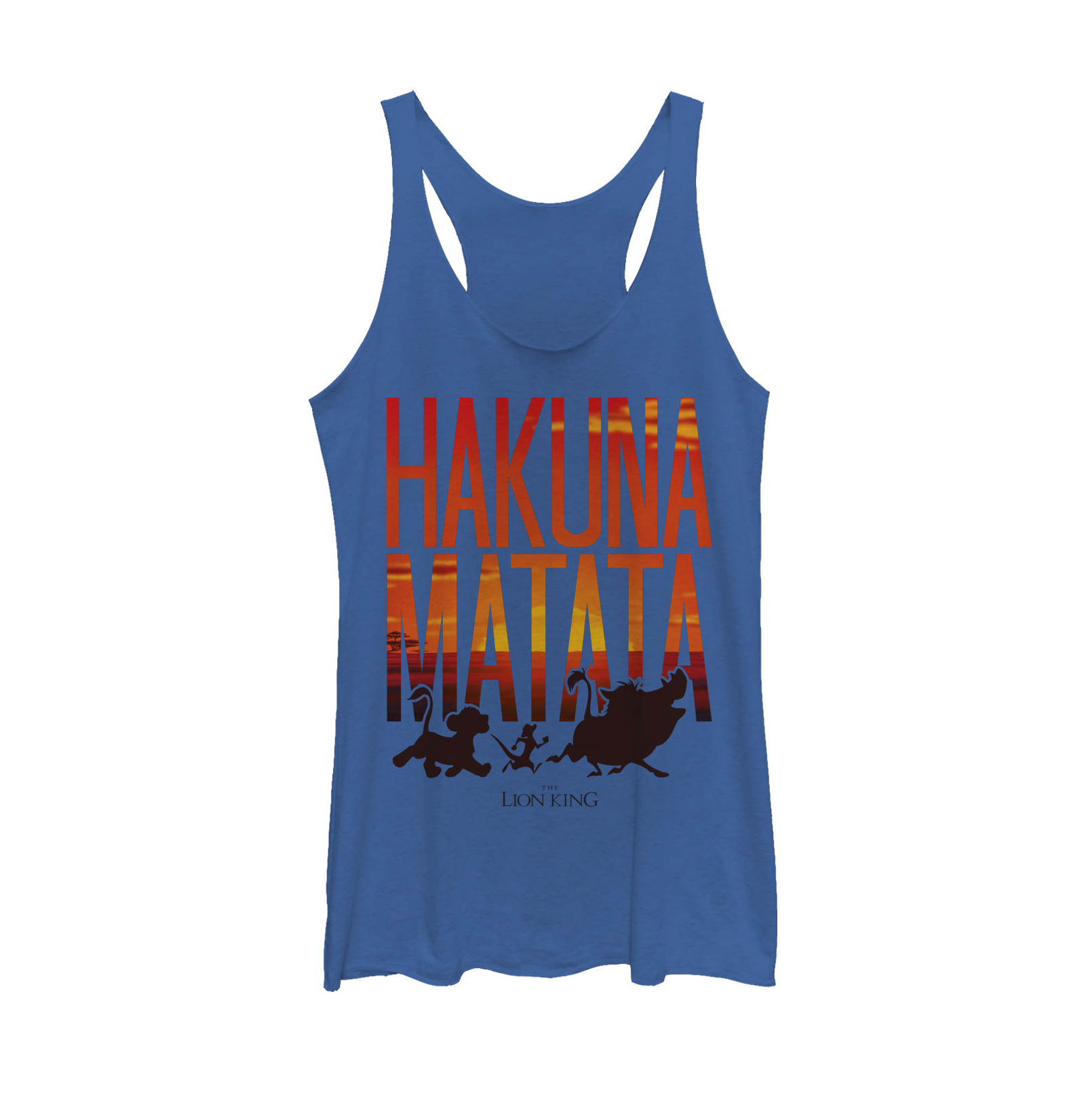 Women's Lion King Hakuna Matata Sunset Racerback Tank Top Women's Lion King Hakuna Matata Sunset Racerback Tank Top