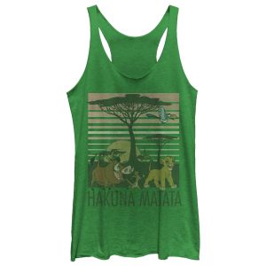 Women’s Lion King Hakuna Matata Tree Scene Racerback Tank Top