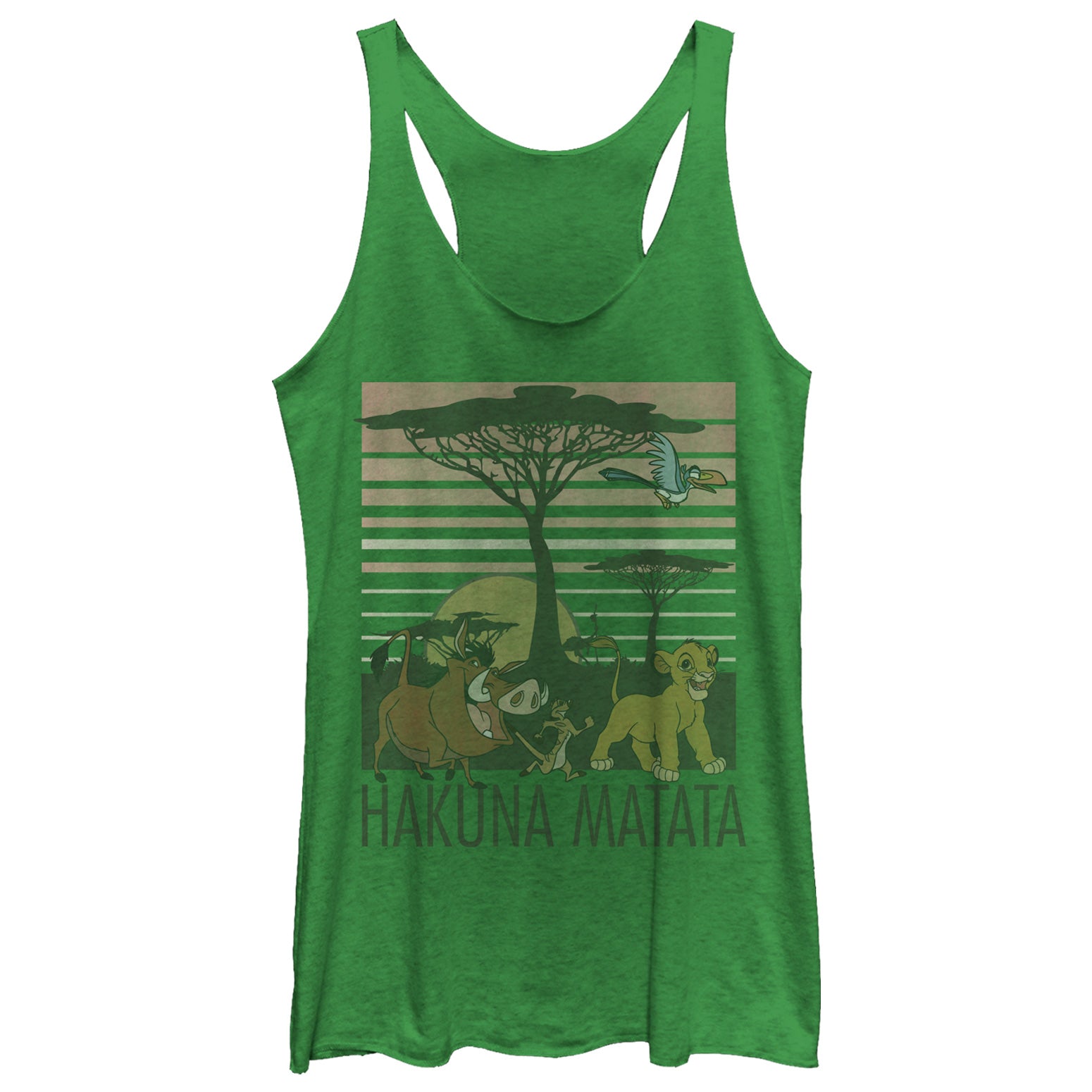 Women's Lion King Hakuna Matata Tree Scene Racerback Tank Top Women's Lion King Hakuna Matata Tree Scene Racerback Tank Top