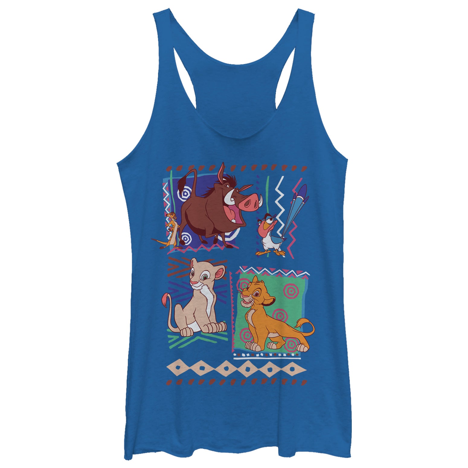Women's Lion King Retro 90's Savannah Friends Racerback Tank Top Women's Lion King Retro 90's Savannah Friends Racerback Tank Top