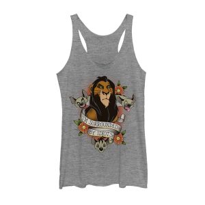 Women’s Lion King Scar Surrounded By Idiots Tattoo Racerback Tank Top