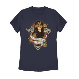 Women’s Lion King Scar Surrounded By Idiots Tattoo T-Shirt