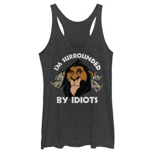 Women’s Lion King Scar Surrounded by Idiots Racerback Tank Top