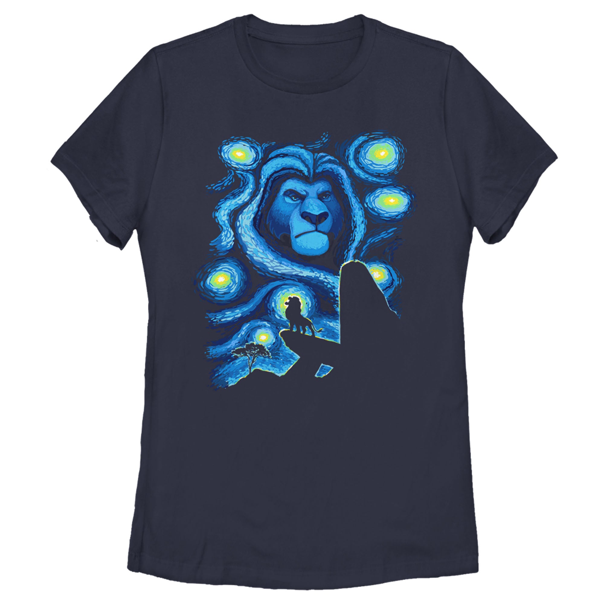 Women's Lion King Starry Night Pride Rock T-Shirt Women's Lion King Starry Night Pride Rock T-Shirt