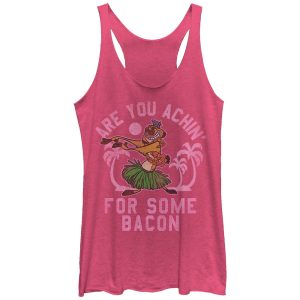 Women’s Lion King Timon Achin’ for Bacon Racerback Tank Top