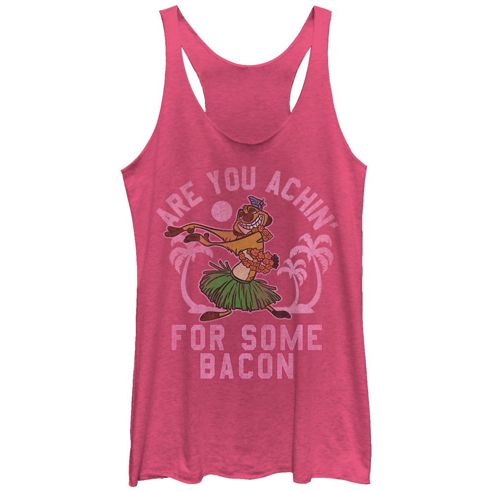 Women's Lion King Timon Achin' for Bacon Racerback Tank Top Women's Lion King Timon Achin' for Bacon Racerback Tank Top
