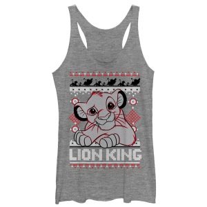 Women’s Lion King Ugly Christmas Simba Racerback Tank Top