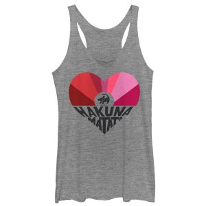 Women’s Lion King Valentine Hakuna Matata Heart Racerback Tank Top