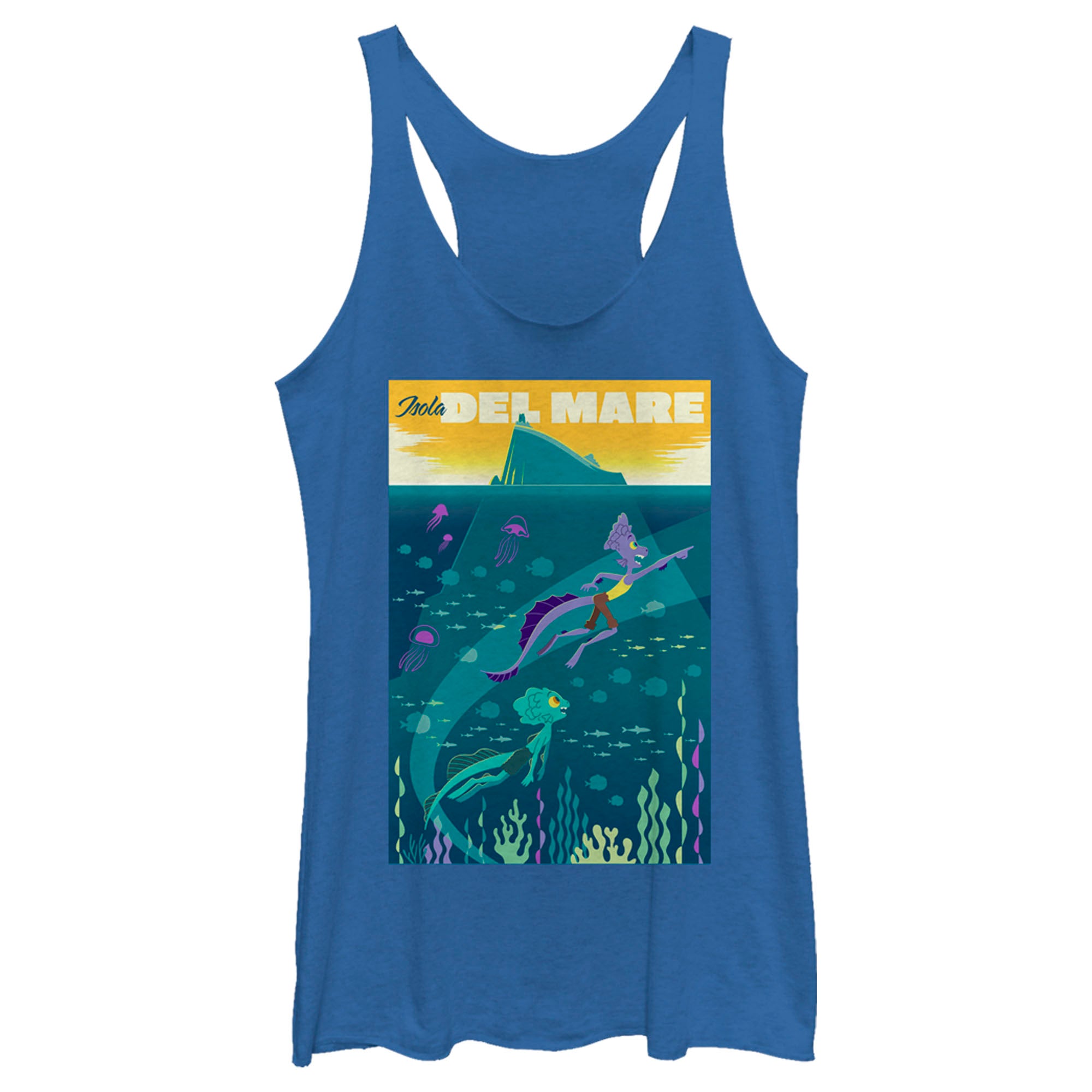 Women's Luca Isola Del Mare Poster Racerback Tank Top Women's Luca Isola Del Mare Poster Racerback Tank Top