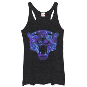Women’s Marvel Black Panther Floral Print Racerback Tank Top