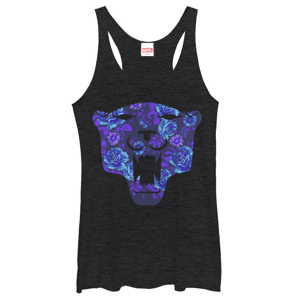 Women's Marvel Black Panther Floral Print Racerback Tank Top Women's Marvel Black Panther Floral Print Racerback Tank Top