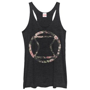 Women’s Marvel Black Widow Floral Racerback Tank Top