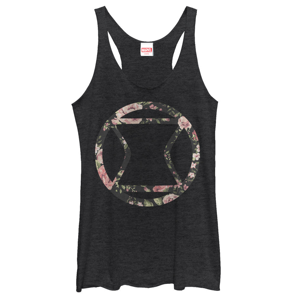 Women's Marvel Black Widow Floral Racerback Tank Top Women's Marvel Black Widow Floral Racerback Tank Top