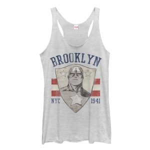 Women’s Marvel Captain America Brooklyn NYC Shield Racerback Tank Top