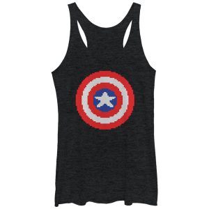 Women’s Marvel Captain America Pixelated Shield Racerback Tank Top