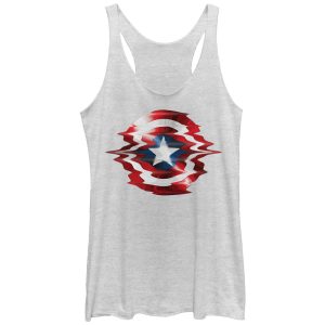 Women’s Marvel Captain America Shield Glitch Racerback Tank Top
