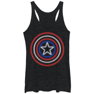 Women’s Marvel Captain America Shield Neon Light Racerback Tank Top