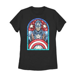 Women’s Marvel Captain America Stained Glass T-Shirt