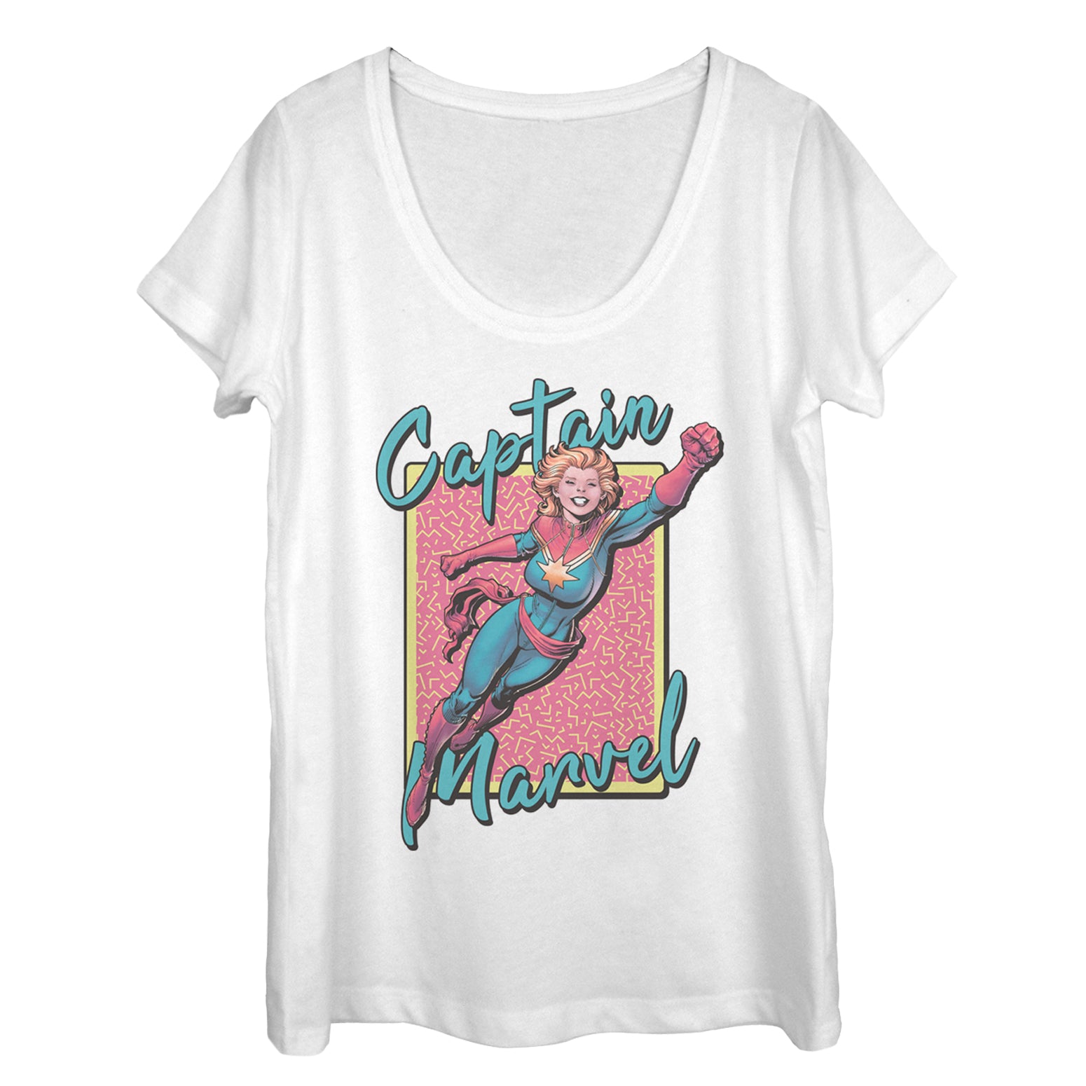 Women's Marvel Captain Marvel 90's Vibe Scoop Neck Women's Marvel Captain Marvel 90's Vibe Scoop Neck