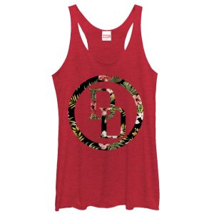 Women’s Marvel Daredevil Floral Logo Racerback Tank Top