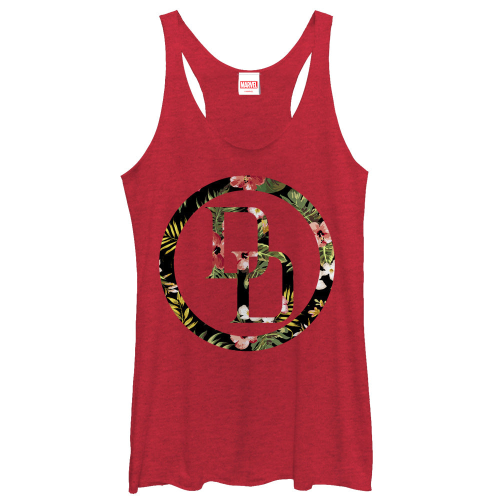 Women's Marvel Daredevil Floral Logo Racerback Tank Top Women's Marvel Daredevil Floral Logo Racerback Tank Top