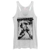 Women’s Marvel Deadpool Katana Grayscale Sword Pose Racerback Tank Top