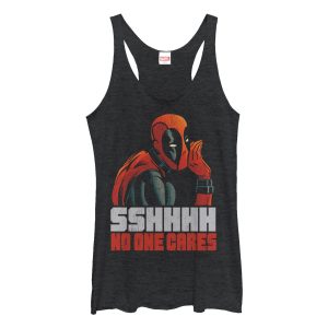 Women’s Marvel Deadpool No One Cares Racerback Tank Top