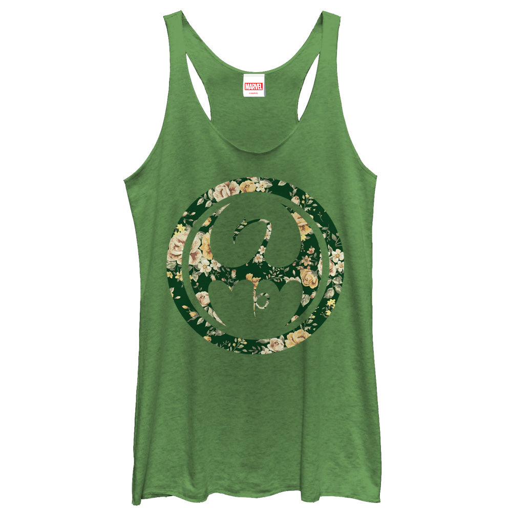 Women's Marvel Iron Fist Floral Print Racerback Tank Top Women's Marvel Iron Fist Floral Print Racerback Tank Top