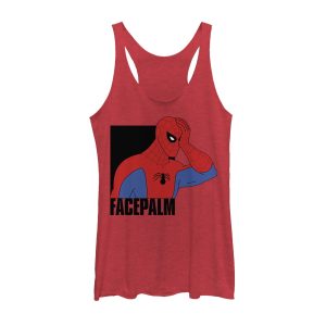 Women’s Marvel Spider-Man Facepalm Racerback Tank Top