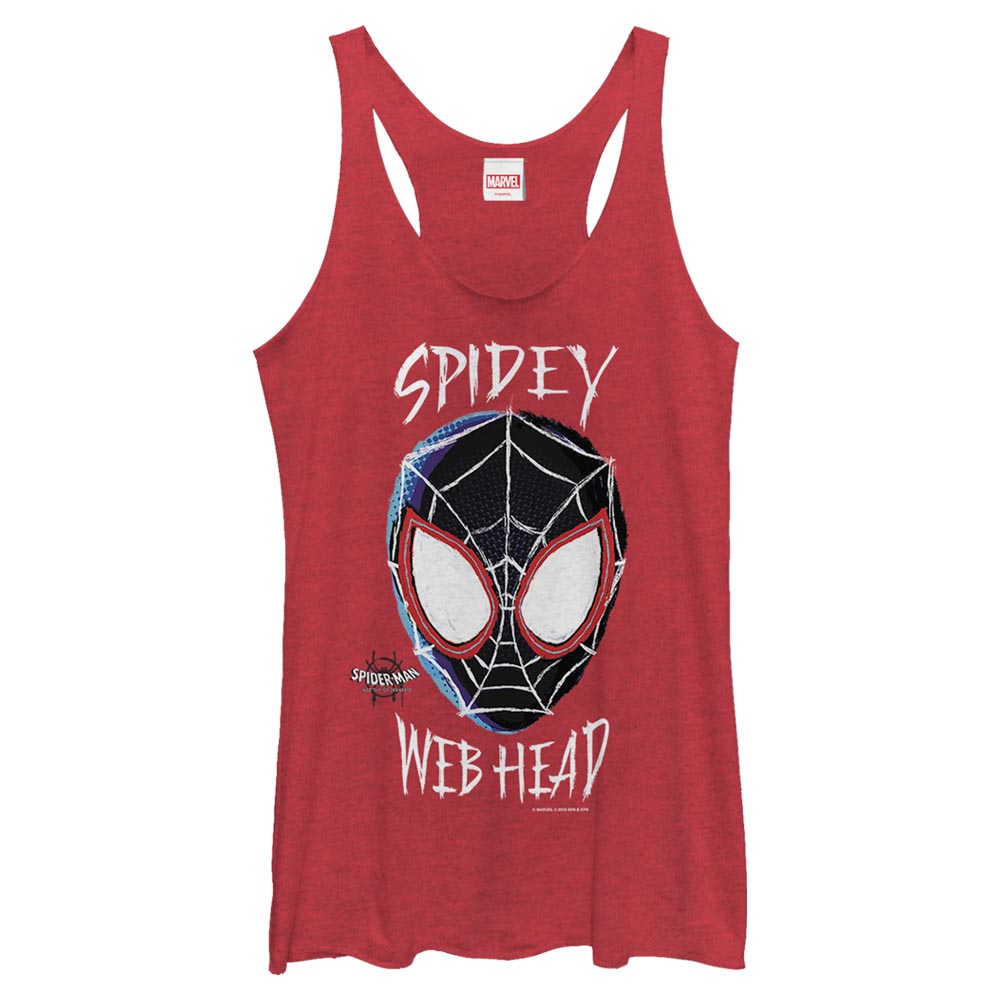 Women's Marvel Spider-Man Into the Spider-Verse Web Head Racerback Tank Top Women's Marvel Spider-Man Into the Spider-Verse Web Head Racerback Tank Top