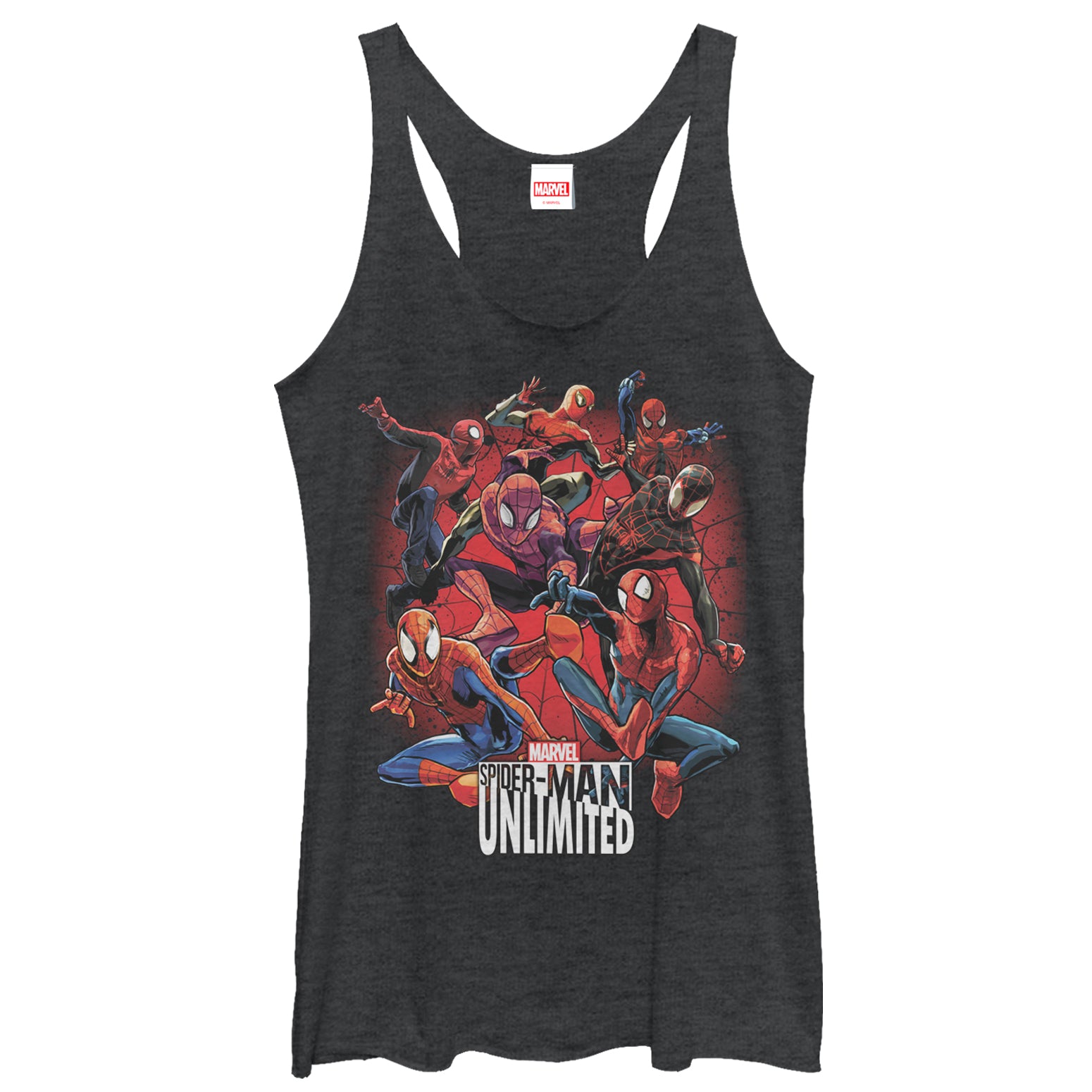 Women's Marvel Spider-Man Unlimited Versions Racerback Tank Top Women's Marvel Spider-Man Unlimited Versions Racerback Tank Top